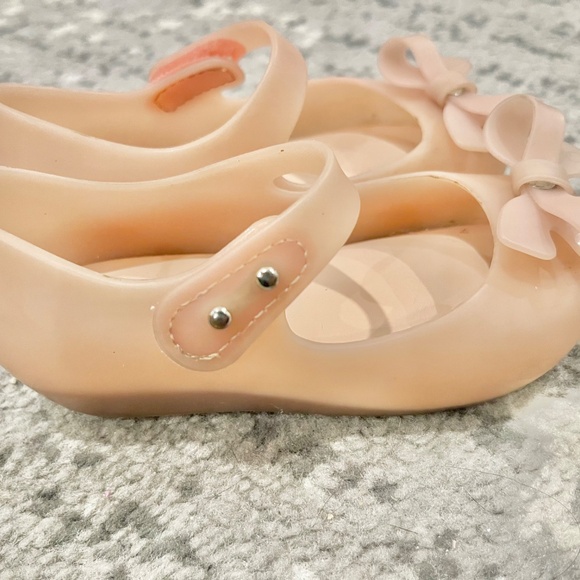 Mini Melissa Peach Bows strap shoes size 8 - Picture 8 of 9